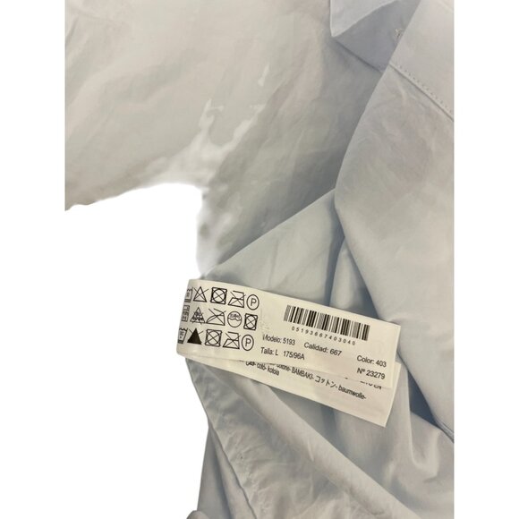 Massimo Dutti Womens Button Up Shirt Blouse L Large Light blue 5193/667 NWT - Picture 7 of 16